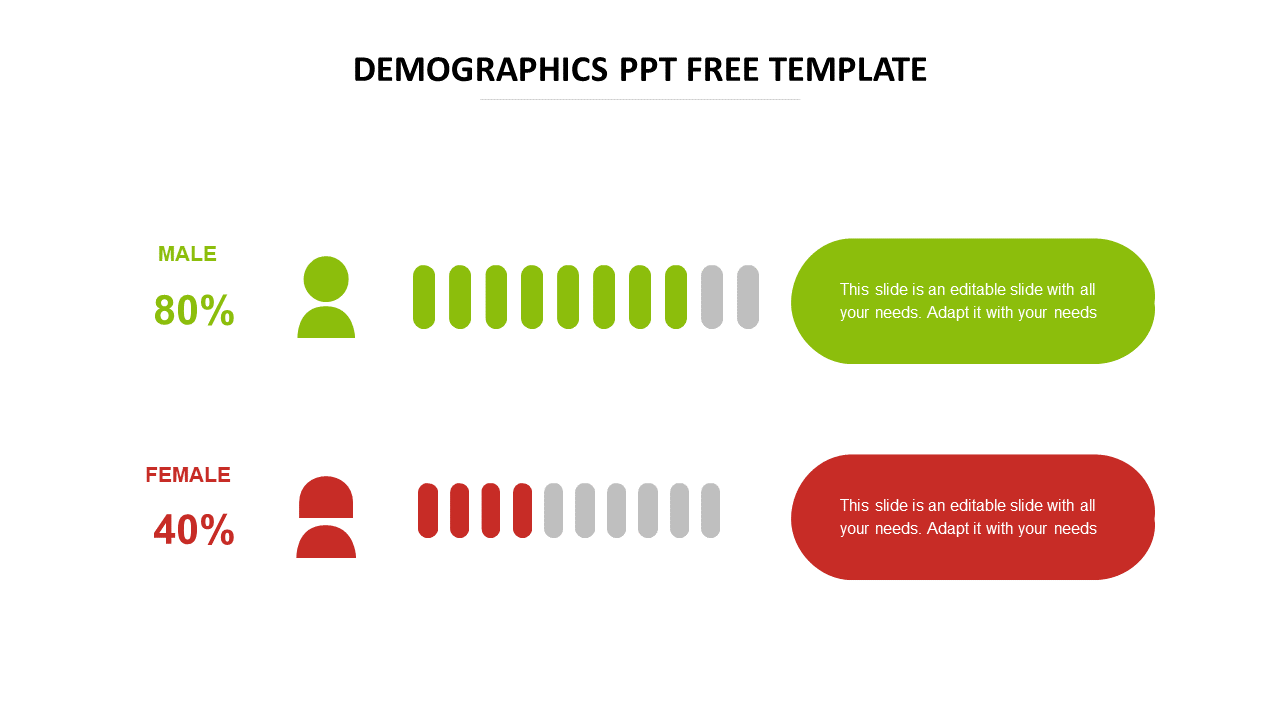 Free - Creative Demographics PPT Template With Colorful Nodes